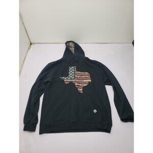 Buck Wear Mens Texas Hoodie Sweatshirt Black Pullover Graphic Long Sleeve XL